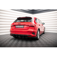 Maxton Design "Street pro" vložka zadního nárazníku s křidélky pro Audi A3 8Y, plast ABS bez povrchové úpravy, s červenou linkou, Sportback