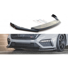 Maxton Design spoiler pod přední nárazník s křidélky ver.2 pro Škoda Octavia RS Mk4, černý lesklý plast ABS