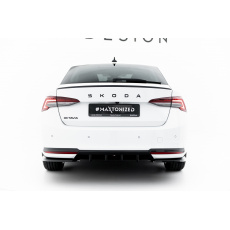 Maxton Design vložka zadního nárazníku pro Škoda Octavia Mk4 Facelift, černý lesklý plast ABS, Sportline Liftback / Sportline Combi