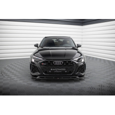 Maxton Design spoiler pod přední nárazník pro Audi RS3 8Y, černý lesklý plast ABS