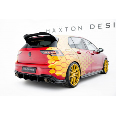 Maxton Design "Street Pro" difuzor zadního nárazníku v.1 pro Volkswagen Golf GTI Mk8 Facelift, plast ABS bez povrchové úpravy, Clubsport, s černou a červenou linkou