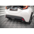 Maxton Design středový spoiler pod zadní nárazník s žebrováním v.2 pro Toyota Yaris Mk4, černý lesklý plast ABS