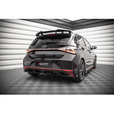Maxton Design "Street Pro" difuzor zadního nárazníku pro Hyundai i20 N Mk3, plast ABS bez povrchové úpravy, s červenou linkou
