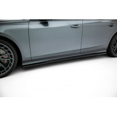 Maxton Design difuzory pod boční prahy pro Audi S8 D5, černý lesklý plast ABS