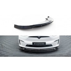Maxton Design spoiler pod přední nárazník pro Tesla Model X Mk1 Facelift, černý lesklý plast ABS