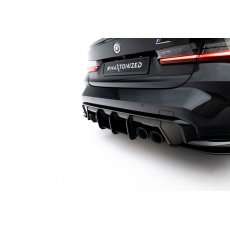 Maxton Design "Street Pro" difuzor zadního nárazníku pro BMW M4 G82, plast ABS bez povrchové úpravy, s černou a červenou linkou