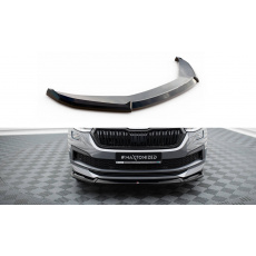 Maxton Design spoiler pod přední nárazník ver.1 pro Škoda Kodiaq Sportline Facelift, černý lesklý plast ABS