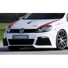 Rieger přední nárazník pro Volkswagen Golf 6 vč. GTD, GTI 3-dvéř., 5-dvéř., kabriolet, plast ABS bez povrchové úpravy, pro vozy s ostřikovači světlometů, PDC a parkovacím asistentem