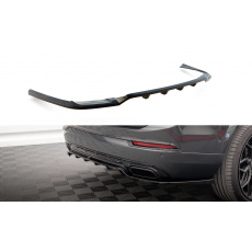 Maxton Design středový spoiler pod zadní nárazník s žebrováním pro Volvo XC90 Mk2 Facelift R-Design, Carbon-Look