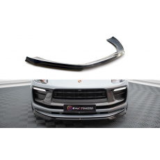 Maxton Design spoiler pod přední nárazník pro Porsche Macan Mk1 Facelift 2, černý lesklý plast ABS