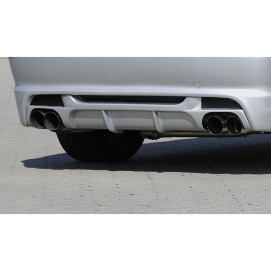 Rieger vložka zadního nárazníku pro BMW řada 3 E46 kabriolet, kupé, sedan vč. faceliftu, plast ABS bez povrchové úpravy, pro dvojitou koncovku vlevo/vpravo