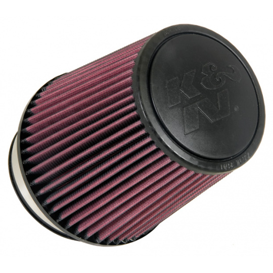 K&N univerzální kulatý zkosený filtr se vstupem 111 mm a výškou 165 mm, gumový vrchlík