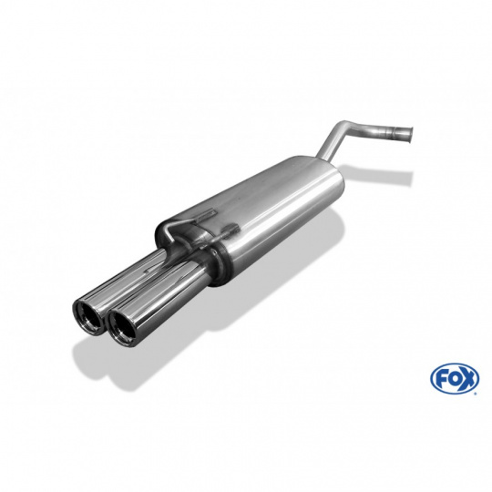 Fox Sportauspuff koncový tlumič výfuku s koncovkou 2x76 Typ 13 pro Renault 19 s motorem 1.4, 1.8, 1.9 D, 5dvéř./Cabrio