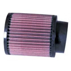 K&N univerzální kulatý filtr se vstupem 76 mm a výškou 127 mm, gumový vrchlík, vstupní příruba zahnutá (5°)