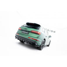 Maxton Design spoiler pod zadní nárazník s žebrováním pro Audi Q7 Mk2 S-Line Facelift, černý lesklý plast ABS