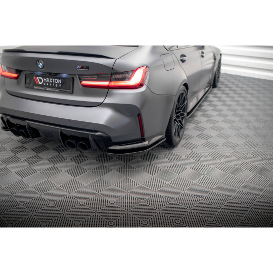 Maxton Design boční difuzory pod zadní nárazník ver.1 pro BMW M3 G80, černý lesklý plast ABS