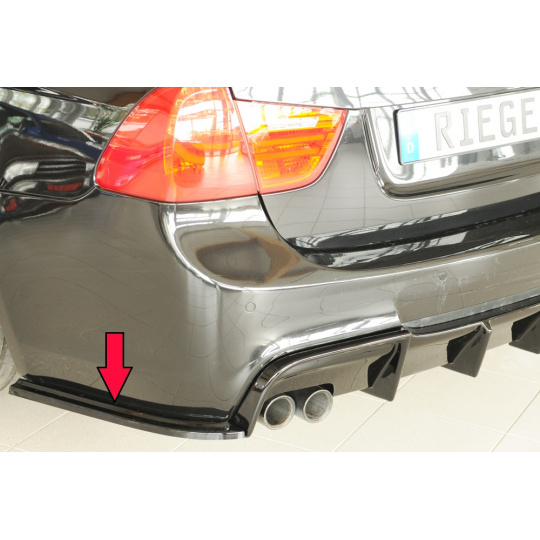 Rieger spoiler pod zadní nárazník na levé straně pro BMW řada 3 E91 touring r.v. 09/08-, plast ABS lakovaný do černé lesklé barvy