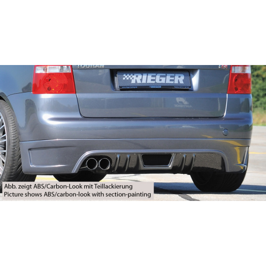Rieger spoiler pod zadní nárazník pro Volkswagen Touran 1T van před faceliftem r.v. 03/03-10/06, plast ABS bez povrchové úpravy, pro vozy bez tažného zařízení Rieger spoiler pod zadní nárazník pro Volkswagen Touran 1T van před faceliftem r.v. 03/03-10/06, plast ABS bez povrchové úpravy, pro vozy bez tažného zařízení