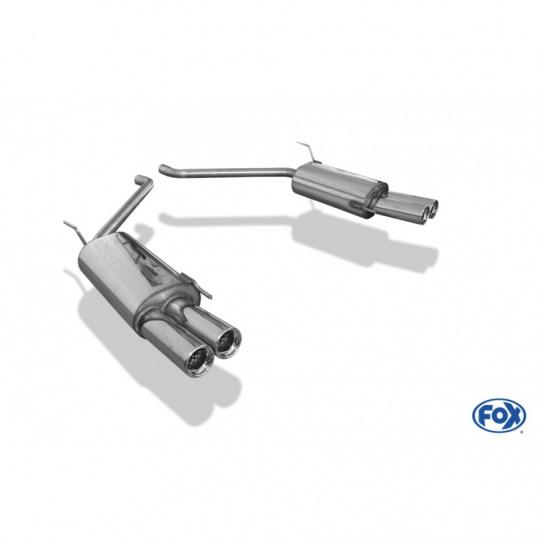 Fox Sportauspuff koncový tlumič výfuku s koncovkou 2x80 Typ 13 na obou stranách pro Volkswagen T4 s motorem 1.9, 1.9 D/TD, 2.0, 2.4 D, 2.5, 2.5 TDI, 2.8