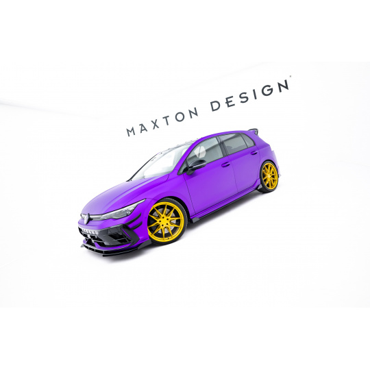 Maxton Design "Street Pro" difuzory pod boční prahy s křidélky pro Volkswagen Golf R Mk8, Mk8 Facelift, plast ABS bez povrchové úpravy