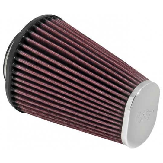 K&N univerzální oválný rovný filtr se vstupem 62 mm a výškou 152 mm, kovový vrchlík
