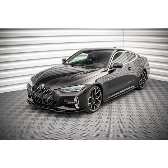 Maxton Design spoiler pod přední nárazník ver.3 pro BMW řada 4 G22/M-Pack, černý lesklý plast ABS