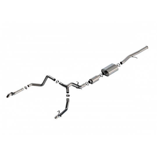 Borla Cat-Back výfukový systém "S-Type" pro GMC Sierra 1500 ZR2, 6,2L V8, automat, 4WD, CC s SB (5'9'') 147,4'' WB, r.v. 2022-2023 Borla Cat-Back výfukový systém "S-Type" pro GMC Sierra 1500 ZR2, 6,2L V8, automat, 4WD, CC s SB (5'9'') 147,4'' WB, r.v. 2022-2023