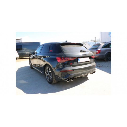 Fox Sportauspuff s koncovkou 2x115x85 Typ 32 na obou stranách pro Audi A3 8Y 2012- s motorem 1.5, určeno pro S3 nárazník