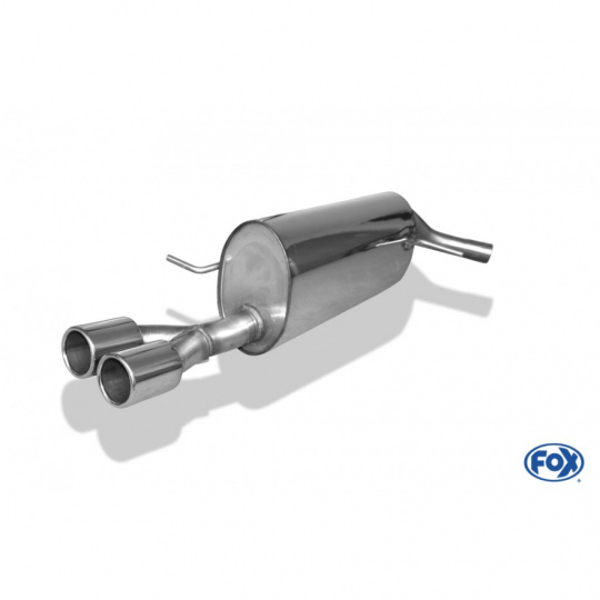 Fox Sportauspuff koncový tlumič výfuku s koncovkou 2x76 Typ 12 pro Volkswagen Polo 2009- s motorem 1.4 Fox Sportauspuff koncový tlumič výfuku s koncovkou 2x76 Typ 12 pro Volkswagen Polo 2009- s motorem 1.4