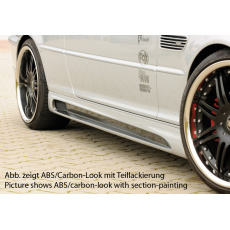 Rieger boční práh mont. strana levá pro BMW řada 3 E46, E46 M3 compact, kabriolet, kupé, sedan vč. faceliftu, r.v. 02/02-, 02/98-12/01, 06/00-, plast ABS s povrchovou úpravou Carbon-Look, s prolisem a výřezem