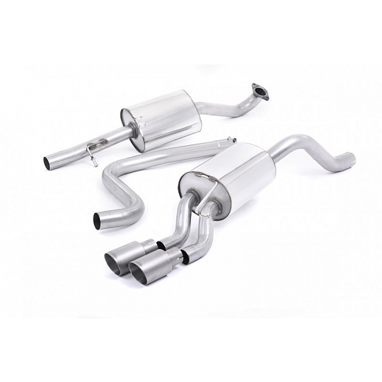 Milltek Sport výfukový systém cat-back s rezonátorem (tišší) pro Ford Fiesta Mk7/Mk7.5 1.0T EcoBoost (100/125/140PS) 2013-2017, titanové koncovky