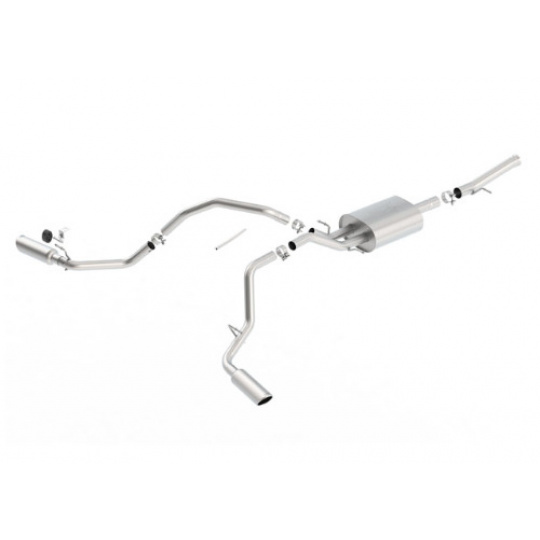 Borla Cat-Back výfukový systém "ATAK" typ 36 pro Chevrolet Silverado 1500 5,3l 2-dvéř. RC/SB 78,8", WB 119", r.v. od 14-18, typ koncovek: chromové Borla Cat-Back výfukový systém "ATAK" typ 36 pro Chevrolet Silverado 1500 5,3l 2-dvéř. RC/SB 78,8", WB 119", r.v. od 14-18, typ koncovek: chromové