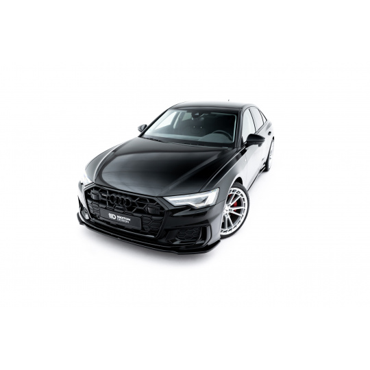 Maxton Design spoiler pod přední nárazník ver.1 pro Audi S6 C8, černý lesklý plast ABS