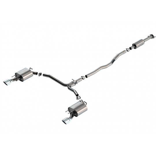 Borla Cat-Back výfukový systém "S-Type" pro Toyota Camry TRD 3.5L V6, automat, FWD, r.v. 2020-2024, typ koncovek: chromové Borla Cat-Back výfukový systém "S-Type" pro Toyota Camry TRD 3.5L V6, automat, FWD, r.v. 2020-2024, typ koncovek: chromové