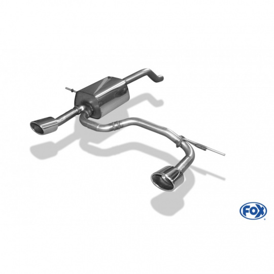 Fox Sportauspuff koncový tlumič výfuku s koncovkou 115x85 Typ 32 na obou stranách pro Renault Clio IV s motorem 0.9, 1.2, 1.5 D