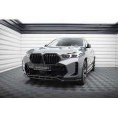 Maxton Design spoiler pod přední nárazník pro BMW X6 G06 Facelift M-Pack, černý lesklý plast ABS