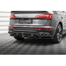 Maxton Design středový spoiler pod zadní nárazník s žebrováním pro Audi SQ5 Mk2 Facelift, černý lesklý plast ABS, Sportback