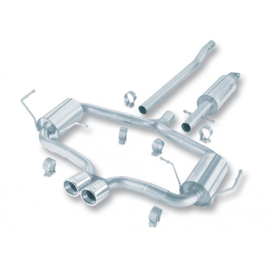 Borla Cat-Back výfukový systém "S-Type" pro Mini Cooper S 1,6l Supercharged 4-válec, FWD, 2-dvéř. Coupé/Convertible, r.v. od 04-06 Borla Cat-Back výfukový systém "S-Type" pro Mini Cooper S 1,6l Supercharged 4-válec, FWD, 2-dvéř. Coupé/Convertible, r.v. od 04-06