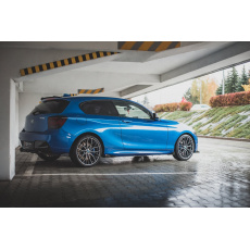 Maxton Design "Racing durability" difuzory pod boční prahy s křidélky pro BMW řada 1 F20 M135I, plast ABS bez povrchové úpravy, s červenou linkou