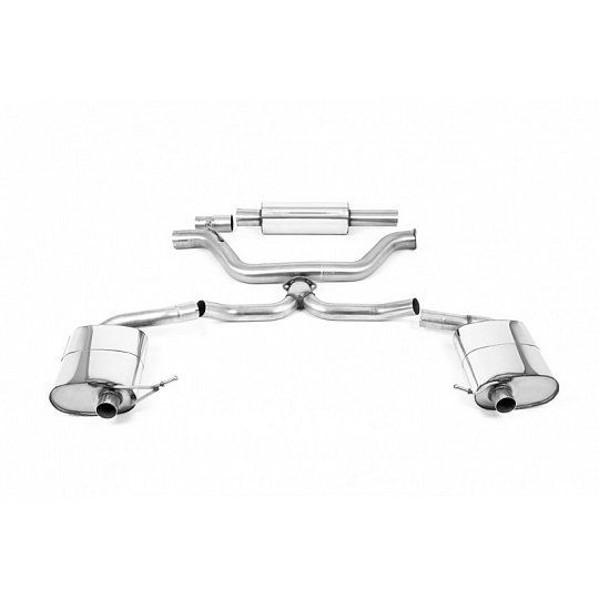 Milltek Sport výfukový systém OPF/GPF Back s rezonátorem pro Škoda Octavia IV RS 2.0 TSI 245PS (MQB EVO Mk4) Sedan/Combi (s OPF/GPF) 2020-2024, pasuje na originální koncovky výfuku v nárazníku