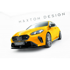 Maxton Design "Street Pro" spoiler pod přední nárazník pro BMW řada 1 F70, plast ABS bez povrchové úpravy, M-Pack, s černou a červenou linkou