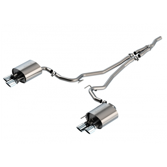 Borla Cat-Back výfukový systém "S-Type" pro Ford Mustang 2,3l EcoBoost RWD 2-dvéř. s "active exhaust valve", r.v. od 2019-2020, typ koncovek: chromové Borla Cat-Back výfukový systém "S-Type" pro Ford Mustang 2,3l EcoBoost RWD 2-dvéř. s "active exhaust valve", r.v. od 2019-2020, typ koncovek: chromové
