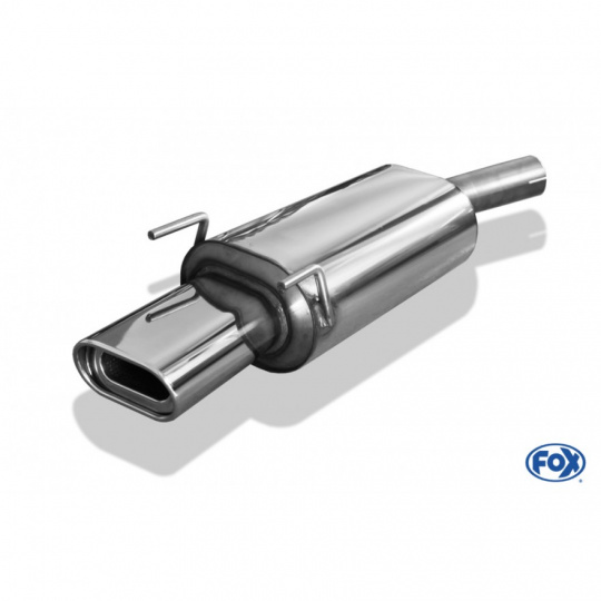 Fox Sportauspuff koncový tlumič výfuku s koncovkou 135x80 Typ 53 pro Opel Corsa B s motorem 1.2, 1.4, 1.5 TD, 1.6