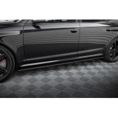 Maxton Design "Street Pro" difuzory pod boční prahy pro Audi RS6 C6, plast ABS bez povrchové úpravy, s červenou linkou