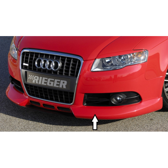 Rieger spoiler pod přední nárazník pro Audi A4 8E avant, sedan po faceliftu, r.v. 11/04-, plast ABS bez povrchové úpravy, s žebrováním