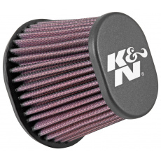 K&N univerzální oválný zkosený filtr se vstupem 62 mm a výškou 102 mm, kovový vrchlík