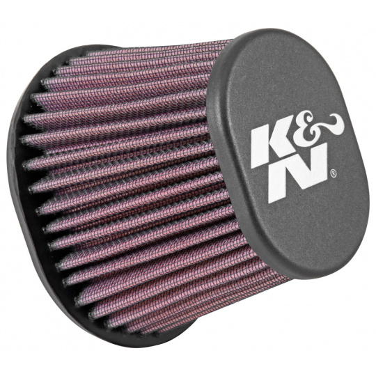 K&N univerzální oválný zkosený filtr se vstupem 62 mm a výškou 102 mm, kovový vrchlík