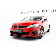 Maxton Design spoiler pod přední nárazník ver.3 pro Volkswagen Golf GTI Mk7 Facelift, černý lesklý plast ABS