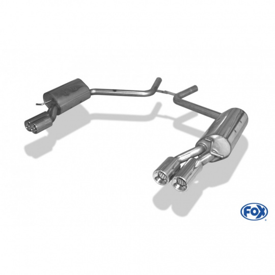Fox Sportauspuff koncový tlumič výfuku s koncovkou 2x90 Typ 13 na obou stranách pro Mercedes CLS C219 s motorem 3.0 CDI, 3.5, 5.0