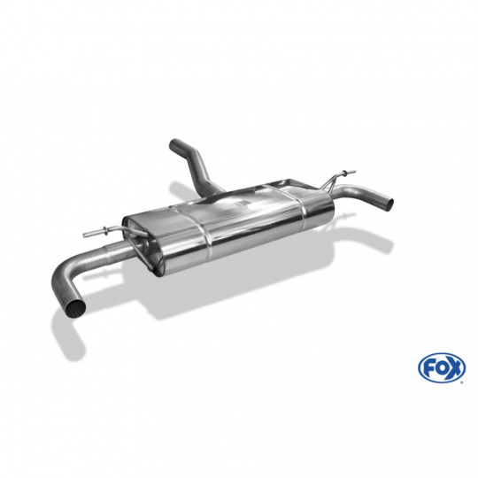 Fox Sportauspuff koncový tlumič výfuku s koncovkou vyvedeno do OEM koncovek pro Mercedes třída A 245 2012- s motorem 1.6, 2.0